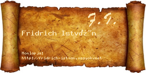 Fridrich István névjegykártya