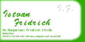 istvan fridrich business card