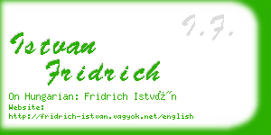 istvan fridrich business card